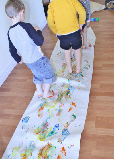 Preschool foot painting