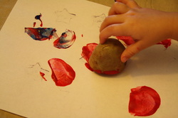 Preschool potato painting
