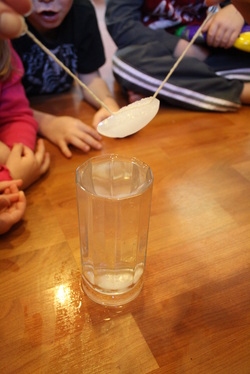 Preschool science: Ice on a String