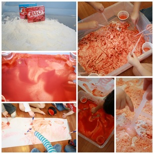 Baking Soda and Vinegar with Jello and painting